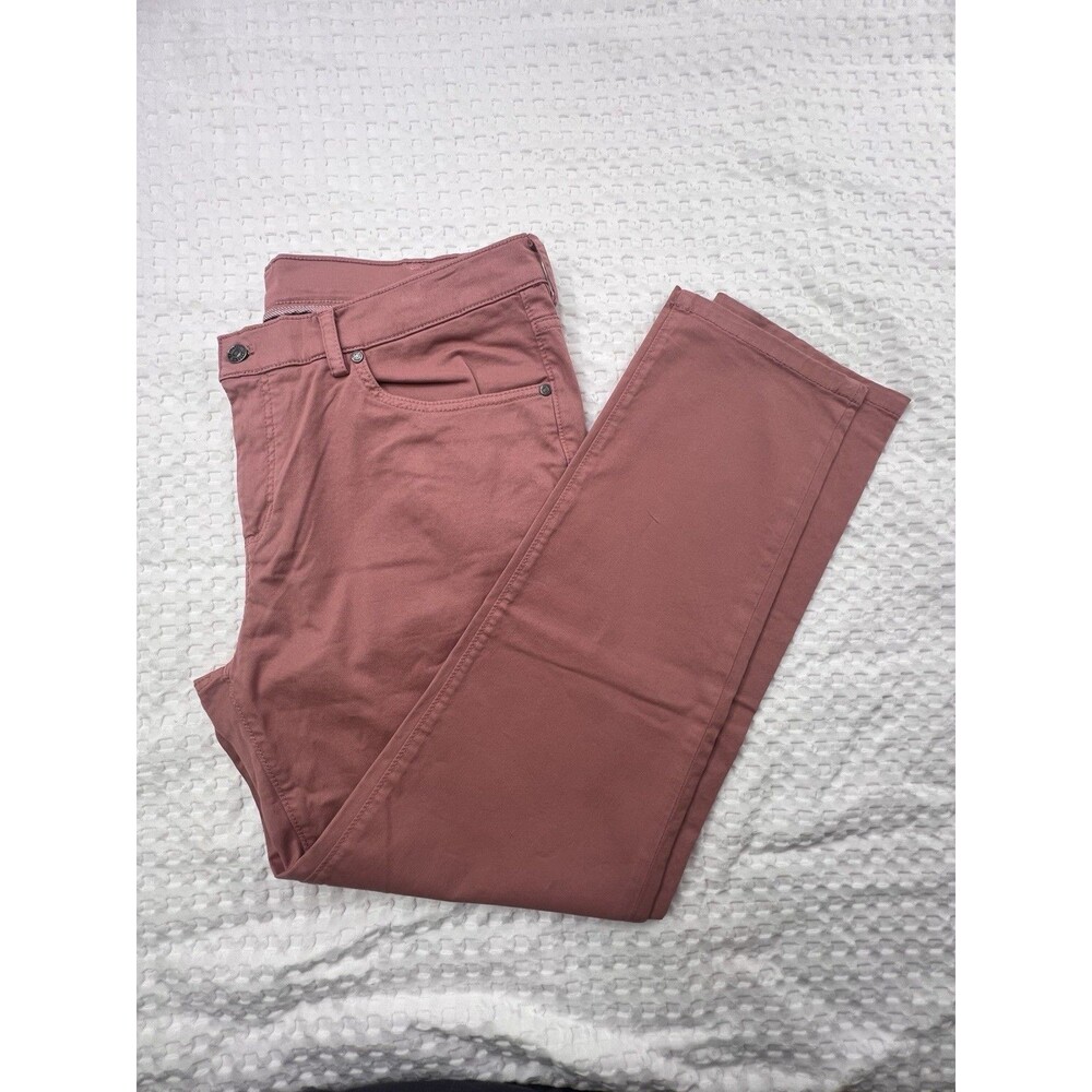 Brooks Brothers Pants Men 38x30 Slim Fit Twill Stretch Preppy Casual Salmon Pink